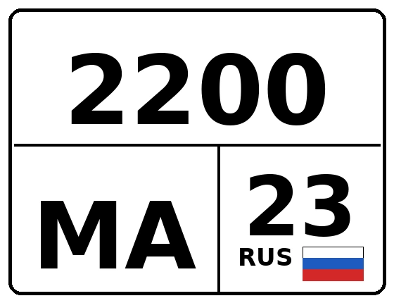 Госномер 2200МА 23, Краснодарский край